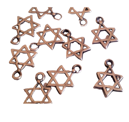 Delicate Charms for making jewels. Star of David Pendants. 10 pcs. - Bluenoemi