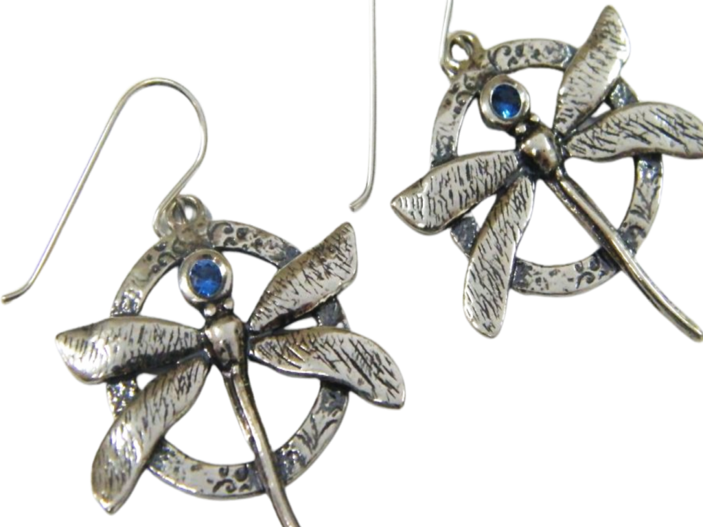 Bluenoemi Israeli Jewelry Dragonfly Feminine Earrings for Woman - Bluenoemi