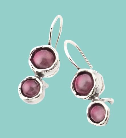 Bluenoemi Jewelry Earrings Carnelian Sterling silver earrings, Garnet Earrings, drop earrings, Dangle earrings, Israeli designer jewelry