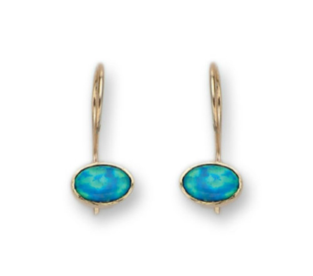 Bluenoemi Jewelry Earrings Default Title / gold Delicate 9ct Gold Blue Opal classic Earrings