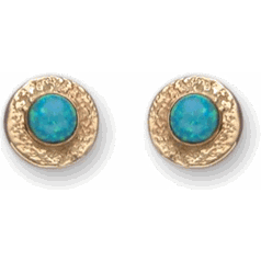 Opal earrings 9ct Gold Stud Earrings - Bluenoemi