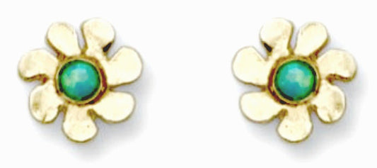 Earrings Stud Flowers with Opal. - Bluenoemi