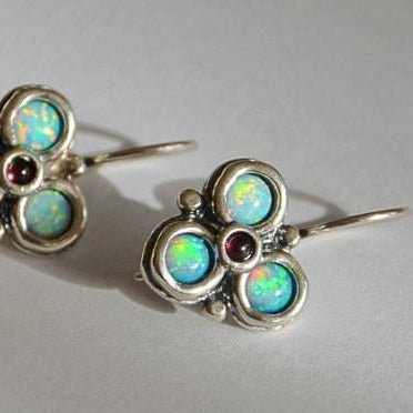 Earrings, Opal silver earrings, Sterling Silver Earrings - Bluenoemi