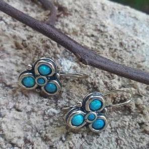 Earrings, Opal silver earrings, Sterling Silver Earrings - Bluenoemi