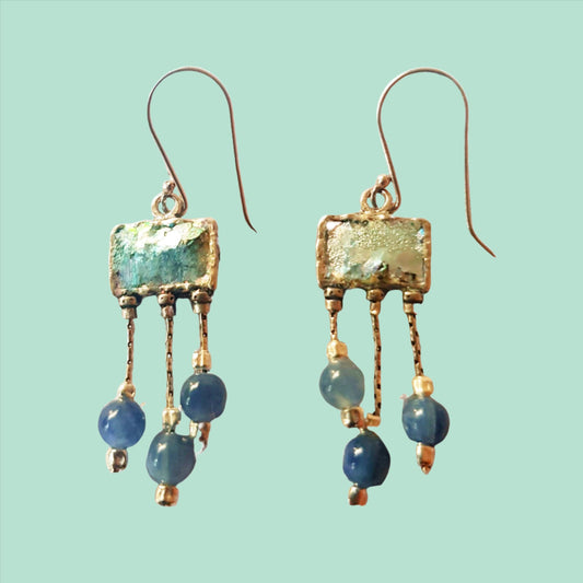 Roman glass jewelry Roman glass Earrings for woman - Bluenoemi