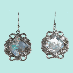 Roman glass earrings sterling silver Roman glass jewelry