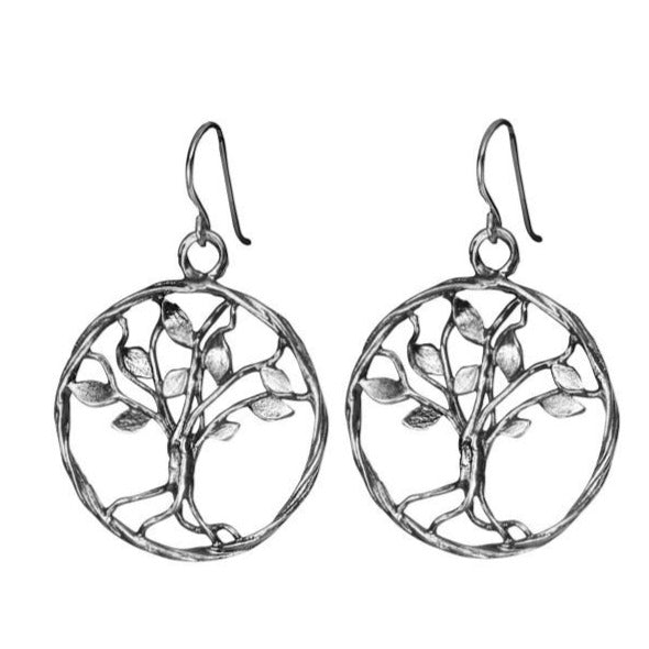 Jewish Tree of Life earrings. Silver earrings dangle. - Bluenoemi