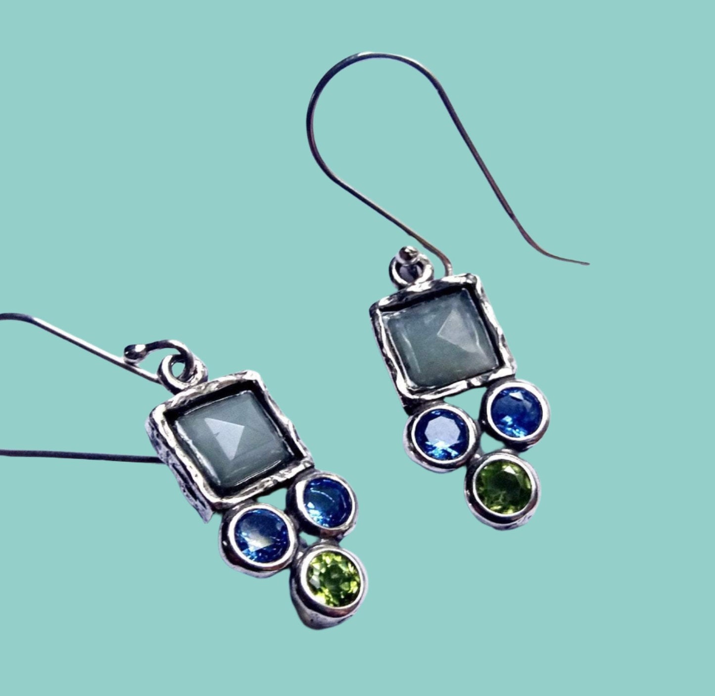 Roman glass jewelry dangling earrings Israeli gemstones earrings jewelry - Bluenoemi