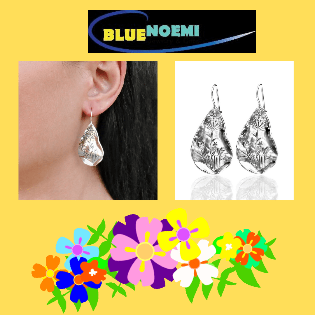 Silver earrings for woman. Beautiful unique Israeli earrings. Romantic jewels. - Bluenoemi