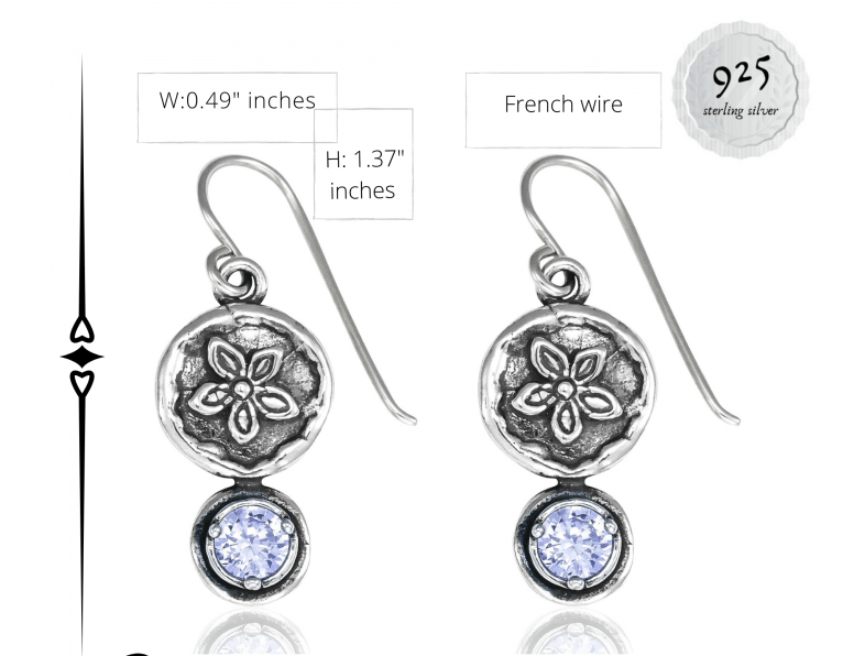 ladies earrings Sterling Silver Earrings for Woman Bluenoemi Israeli Jewelry - Bluenoemi