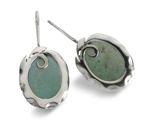 Sterling Silver earrings Israeli roman glass jewelry / israelische schmuck - Bluenoemi