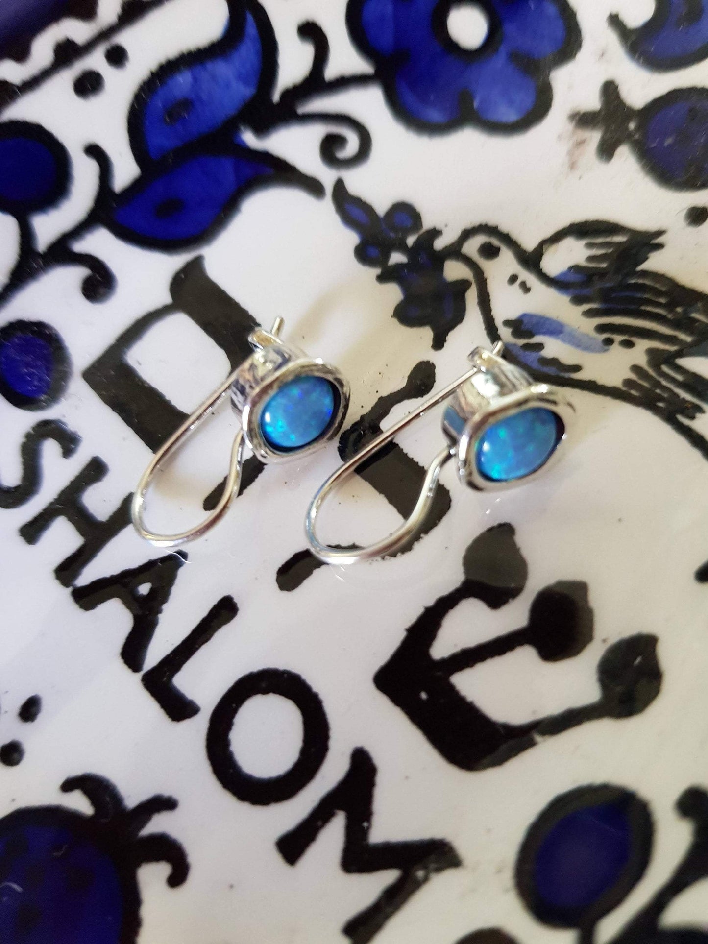 Sterling Silver earrings, opal or other gemstones earrings - Bluenoemi