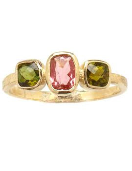 Gold jewelry from Israel ring gold 9 carats set with tourmalines | ring for woman - Bluenoemi