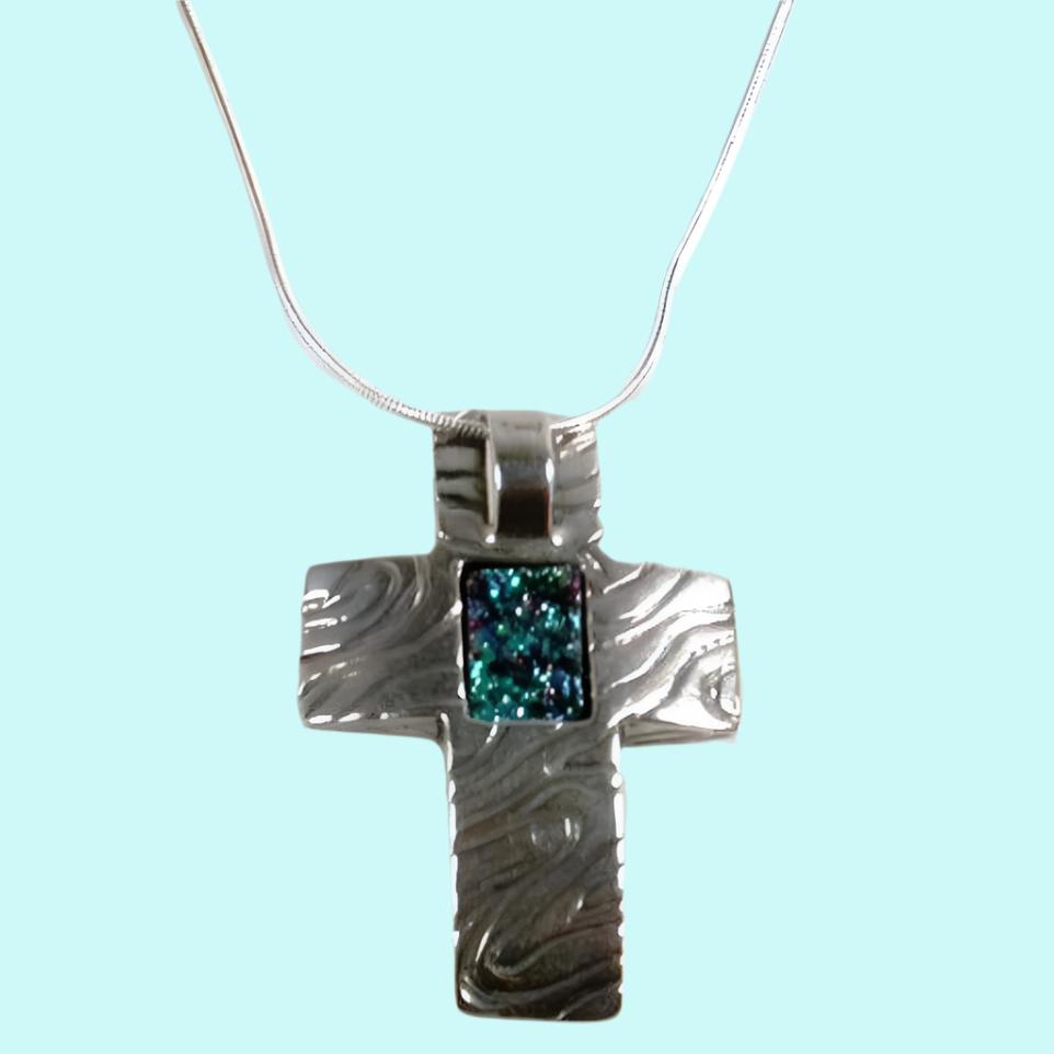 Bluenoemi Jewelry Necklaces 45cm / silver Christian Necklace, Sterling Silver Christian cross from the Holy Land