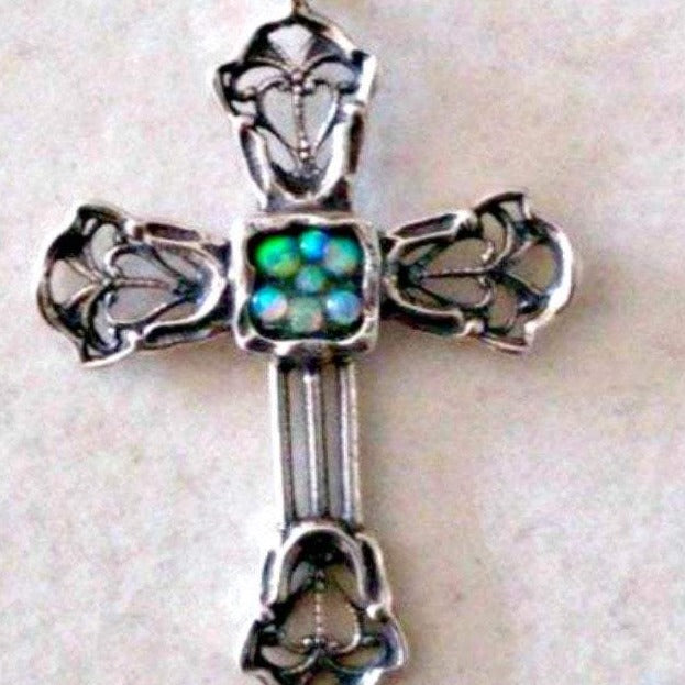 Christian Necklace, Sterling Silver Christian cross from the Holy Land , Gift for Christmas - Bluenoemi