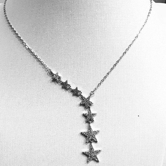 Necklace for woman Sterling Silver stars / Stars CZ zircons on silver - Bluenoemi