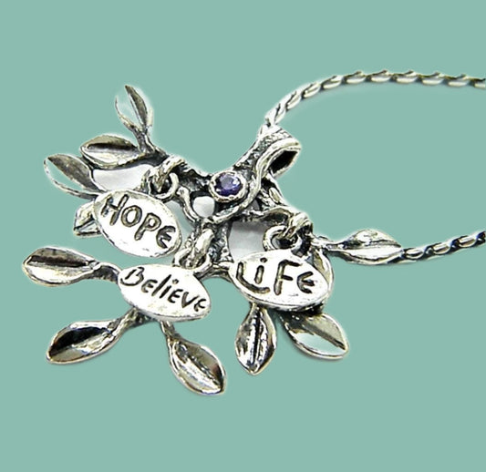 Sterling silver necklace for woman Jewish jewelry from Israel. Tree of Life Necklace - Bluenoemi