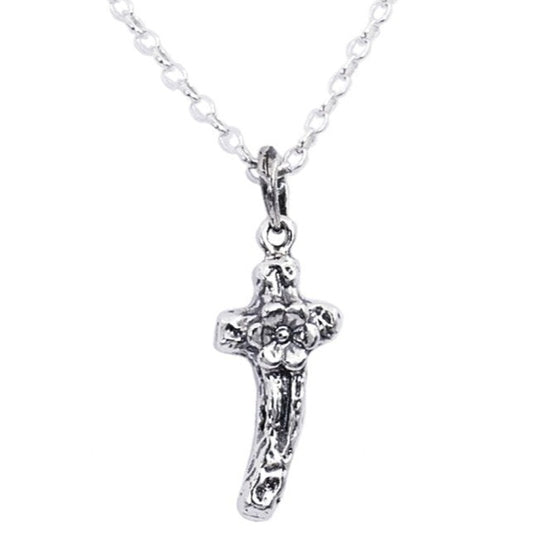 Cross pendant, Sterling Silver Hammered cross - Bluenoemi