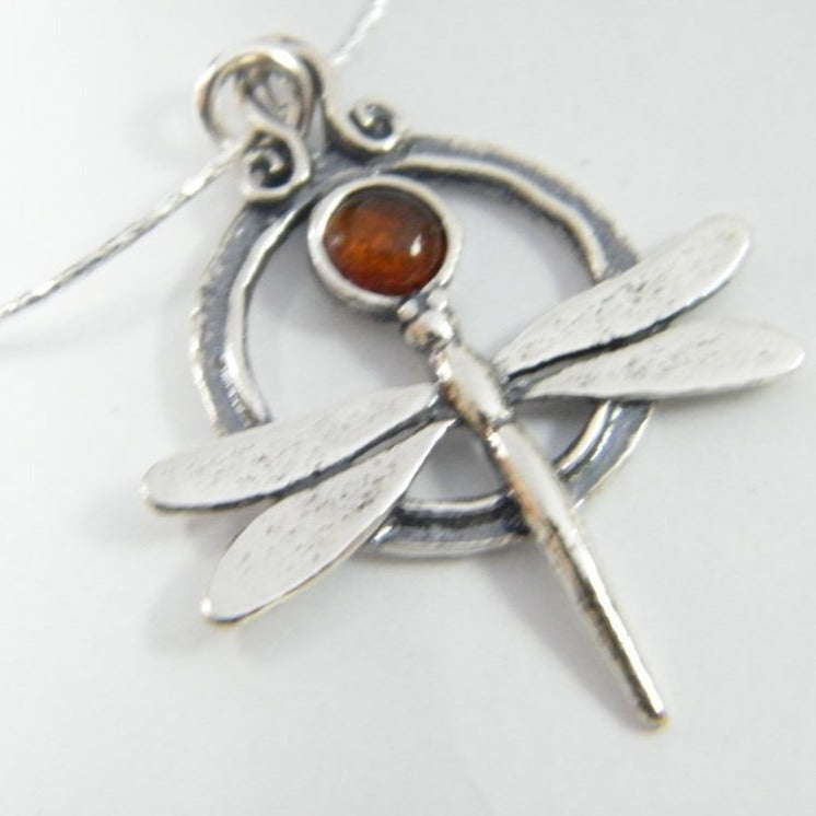 Dragonfly Pendant for Woman Israeli Meaningful Necklaces set with gemstones - Bluenoemi