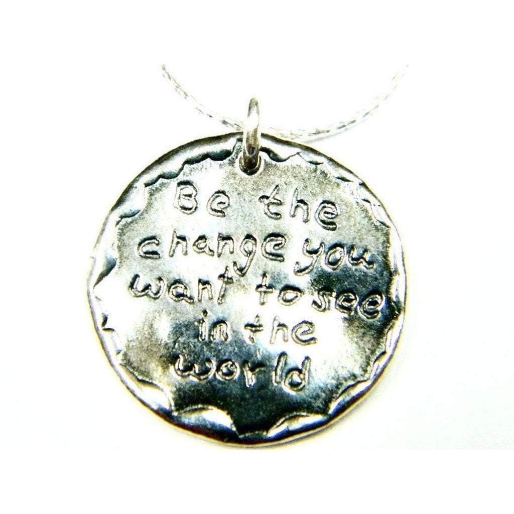 Sterling Silver Necklace for woman "Be the change you want to see in the world" - Bluenoemi