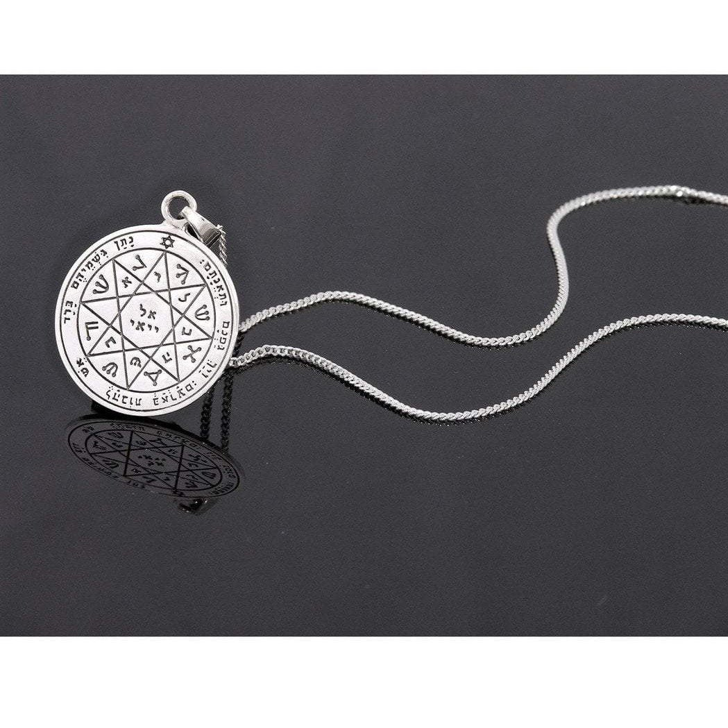 Sterling Silver Seal of Solomon Necklace for Woman. Solomon Seal for Guarding and Protection - Bluenoemi