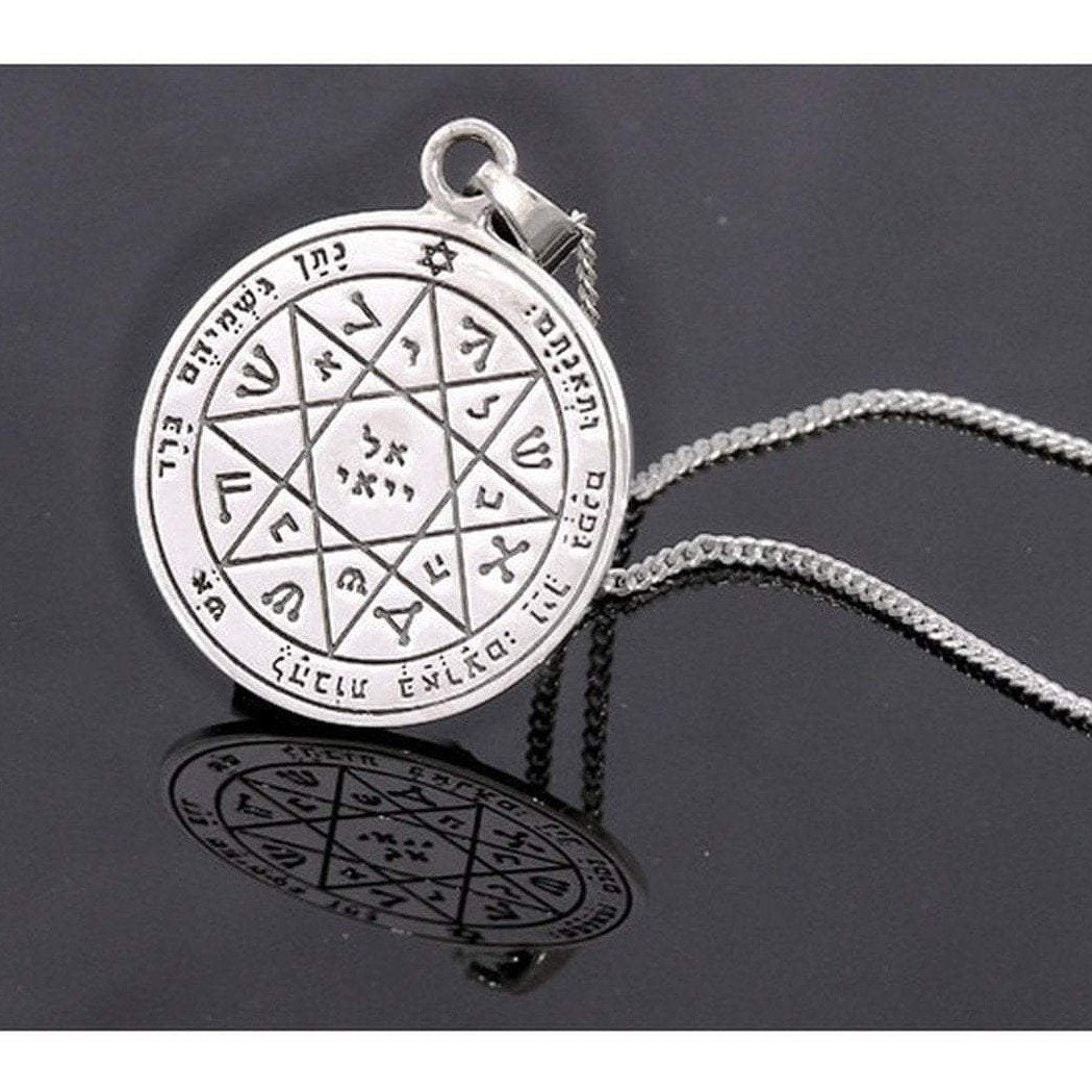 Sterling Silver Seal of Solomon Necklace for Woman. Solomon Seal for Guarding and Protection - Bluenoemi