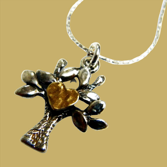 Bluenoemi Israeli jewelry Tree of life sterling silver & gold Blessings Necklace for Woman. - Bluenoemi