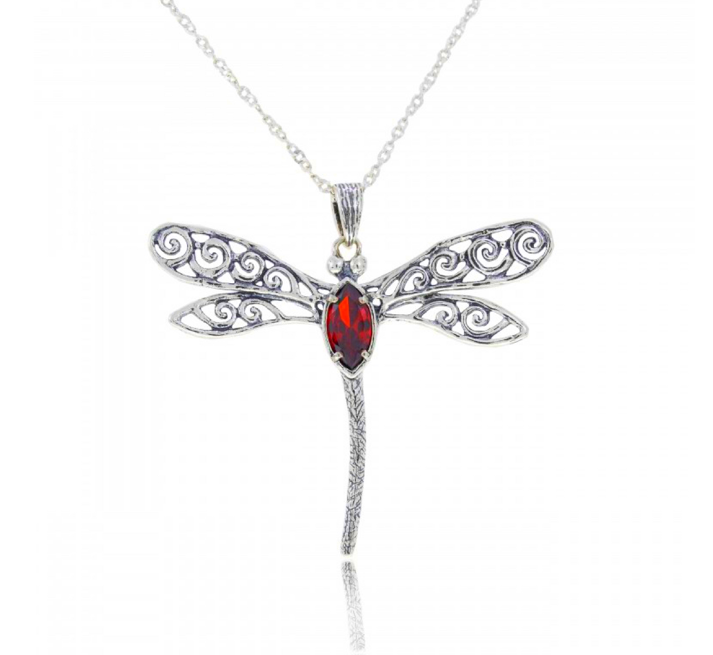 Sterling Silver Dragonfly Pendant for Woman Israeli Necklaces - Bluenoemi