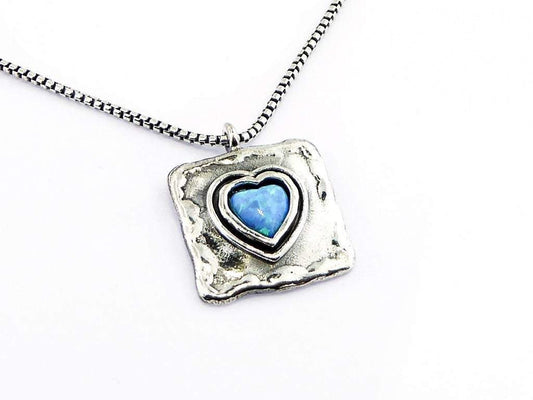 Sterling silver love heart necklace woman, Christmas gift necklace - Bluenoemi