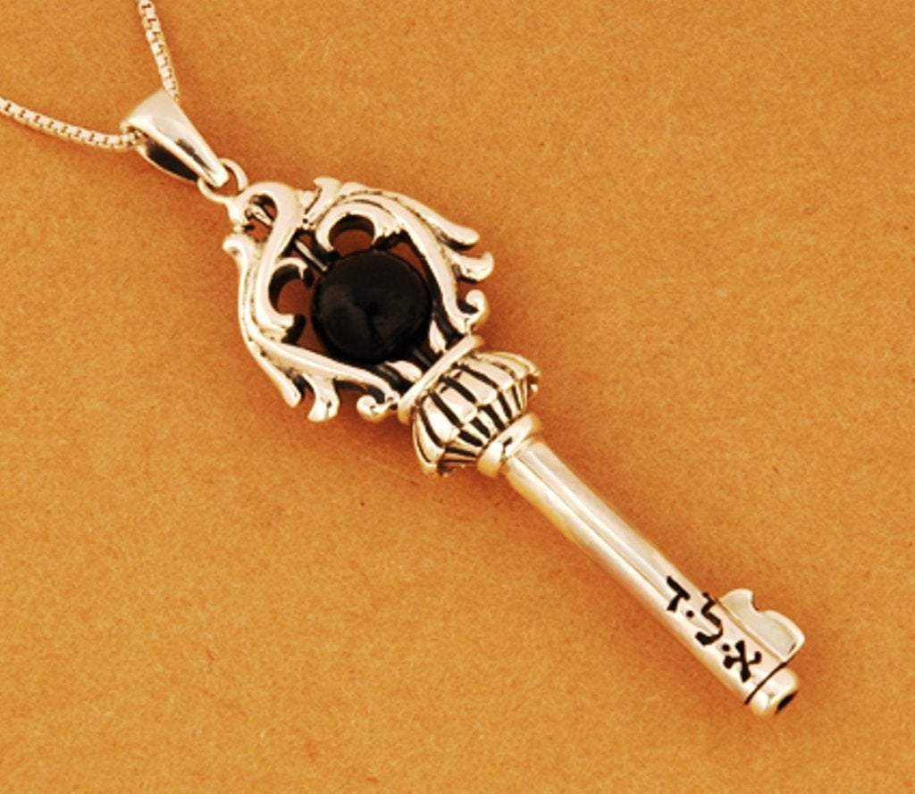 Sterling silver necklace key pendant Key Soul for good wishes - Bluenoemi