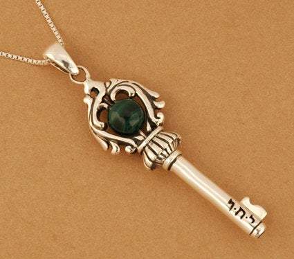 Sterling silver necklace key pendant Key Soul for good wishes - Bluenoemi