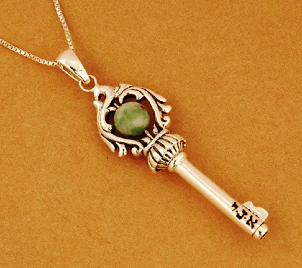 Sterling silver necklace key pendant Key Soul for good wishes - Bluenoemi