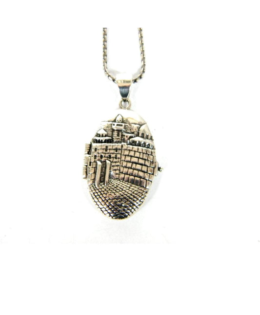 Sterling Silver necklace with Jerusalem view - Bluenoemi