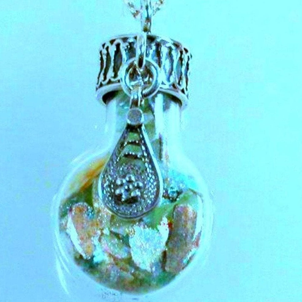 Roman Glass Necklaces Sterling Silver Roman Glass in a Bottle Necklace - Bluenoemi