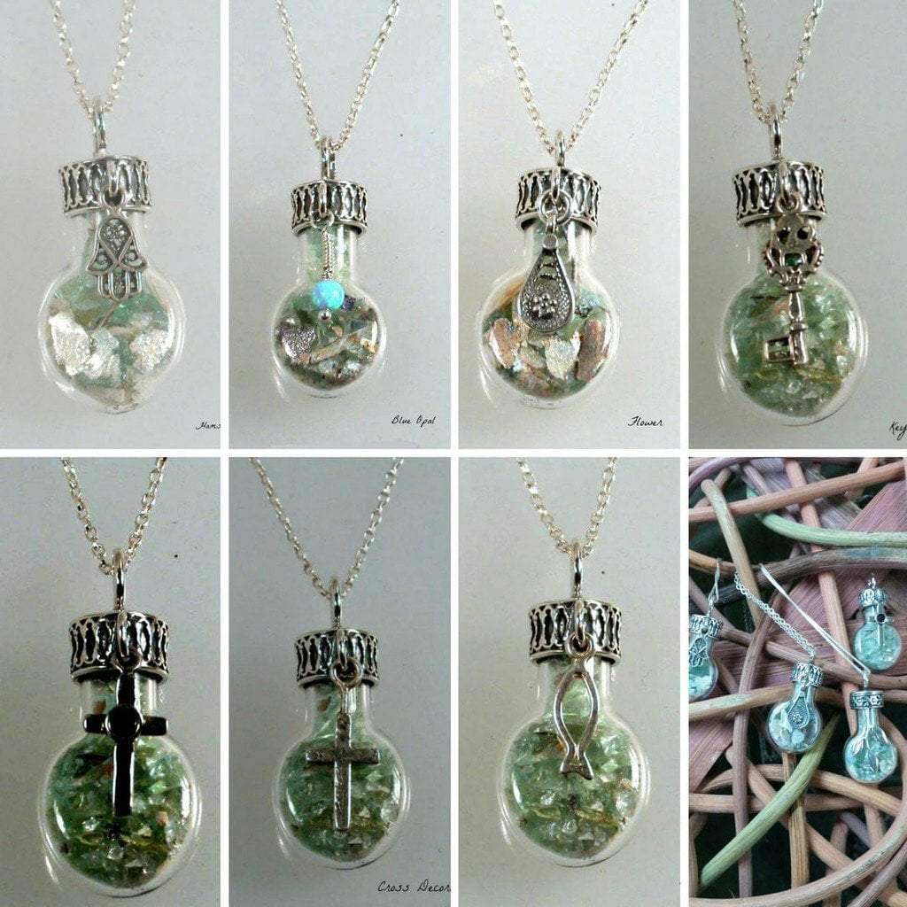 Roman Glass Necklaces Sterling Silver Roman Glass in a Bottle Necklace - Bluenoemi