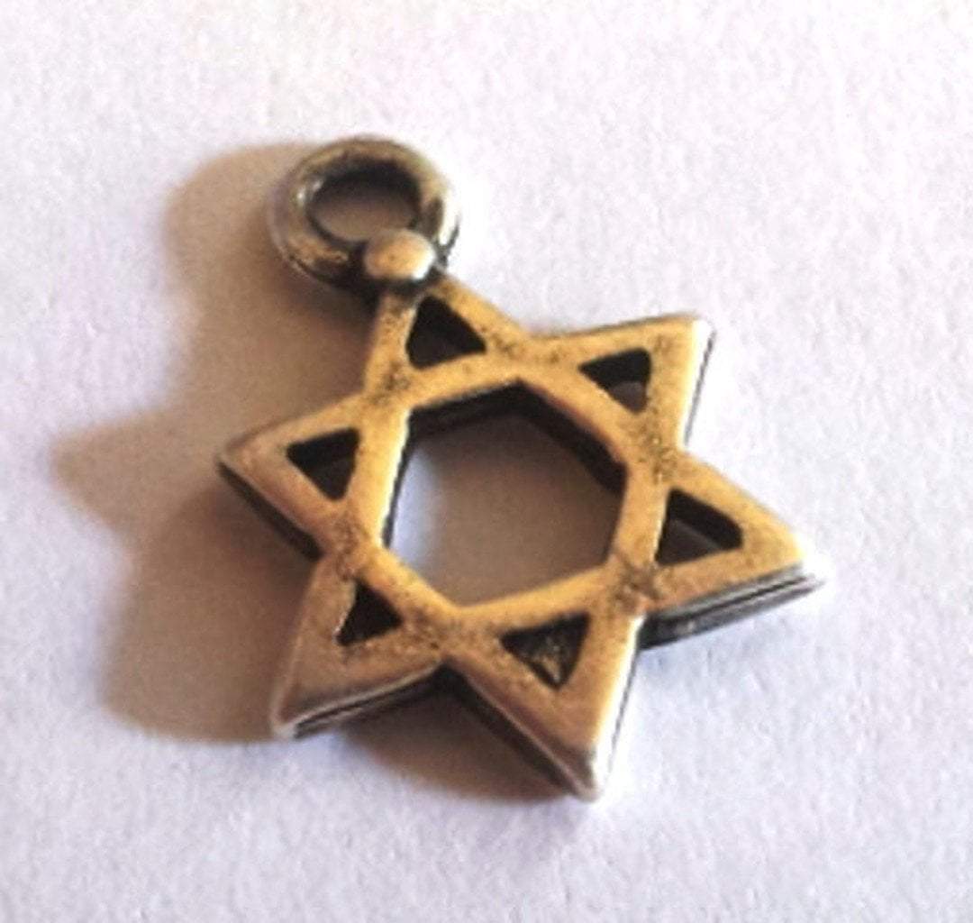 Bluenoemi Jewelry Pendants silver Lot 10 Israeli star of David  charms for making jewelry antique silver plated.