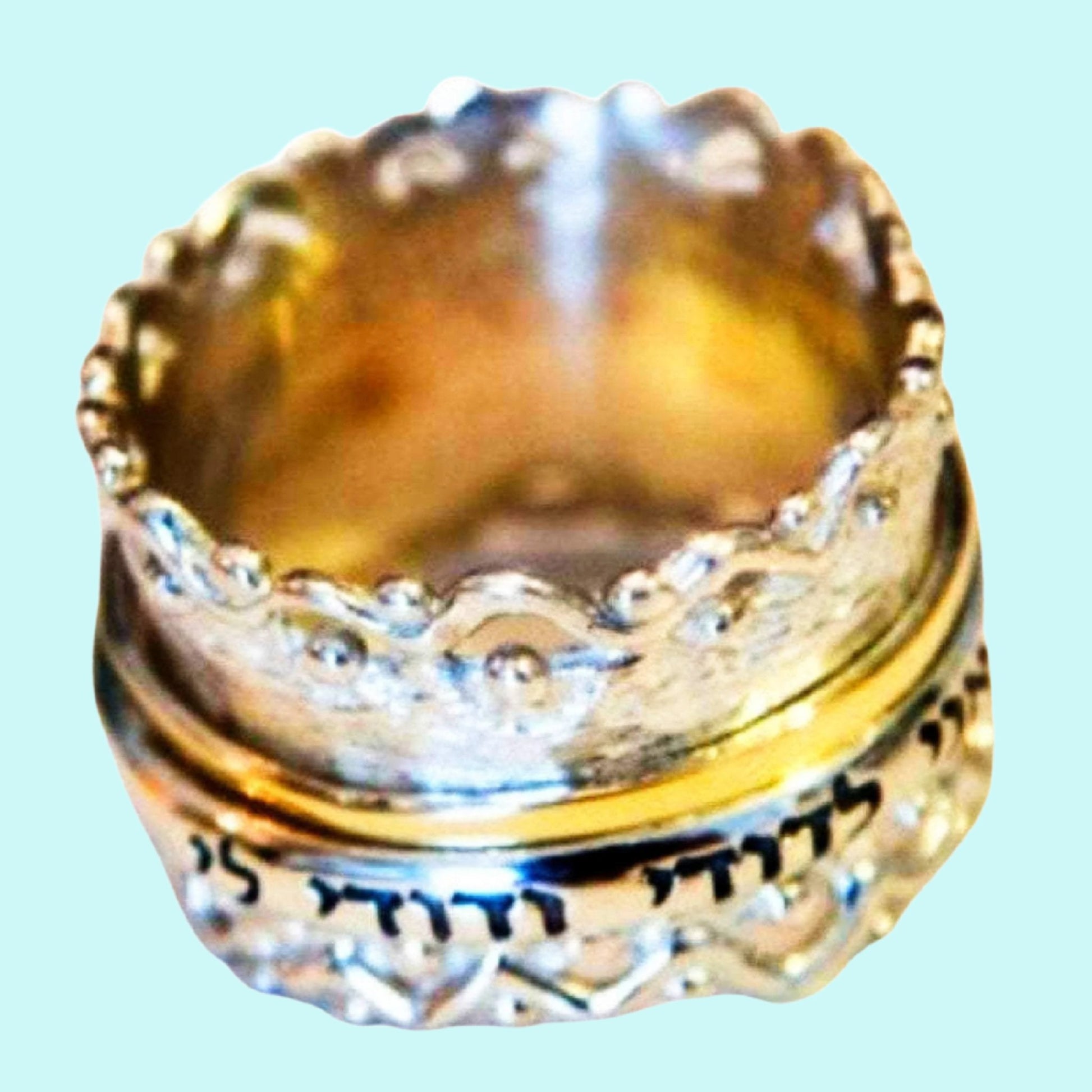 Spinner Ring for woman, Priestly Blessing / Beloved Sterling Silver Gold - Bluenoemi