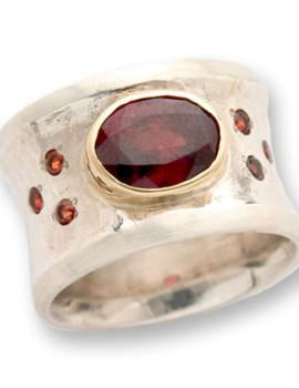 Bluenoemi Jewelry - silver gold ring garnets rings for woman - Bluenoemi