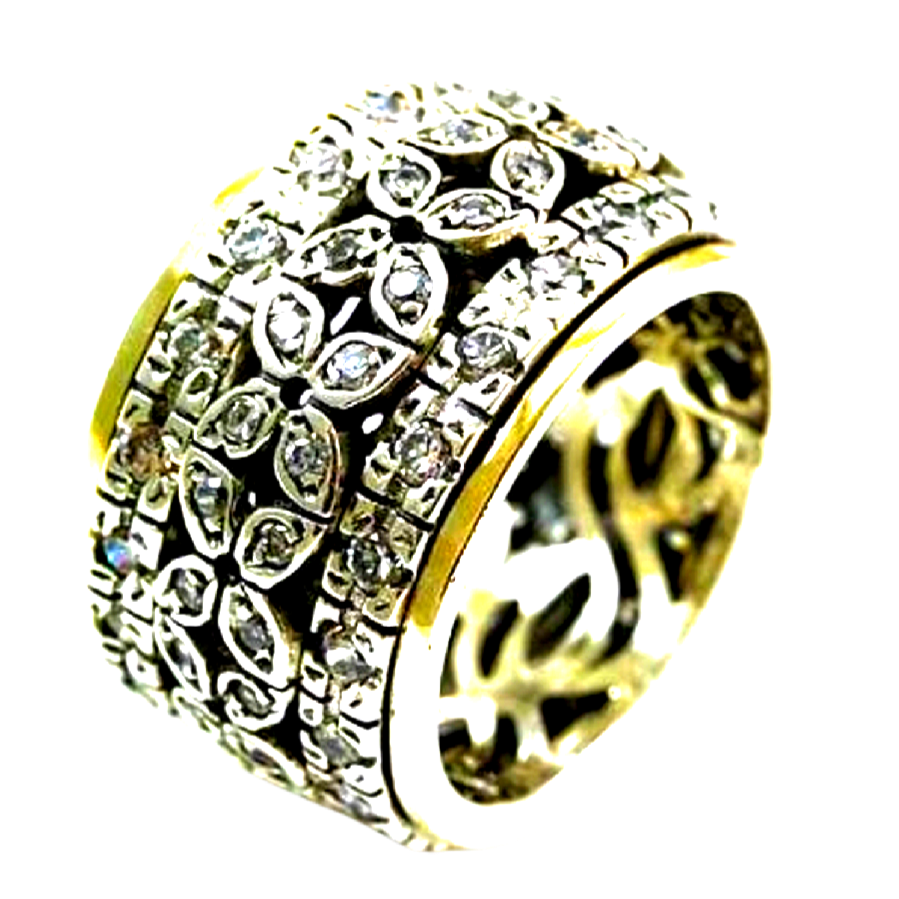 Spinner Ring for Women. Mens spinner ring. Fidget bands using silver and gold. Order Now. - Bluenoemi