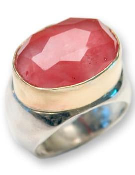 Bluenoemi Gold Ring Design Jewelry Israel Rings for Women silver gold cherry quartz - Bluenoemi