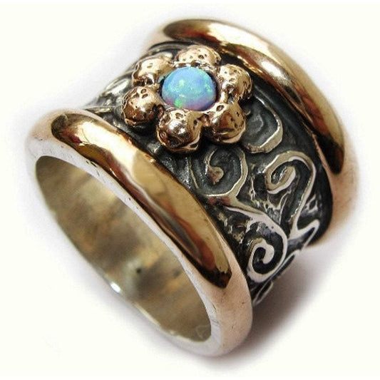 Spinner ring for woman/ Statement Ring / blue opal ring / romantic ring / Israeli jewelry - Bluenoemi