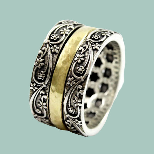 Floral rings for ladies engagement ring band silver gold - Bluenoemi