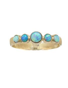 Rings for women ring for woman gold 9 ct with vivid blue opals, israeli jewelry - Bluenoemi