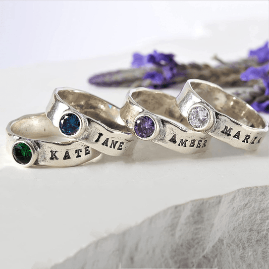 Unique sterling silver rings. Custom Personalized name rings. Bluenoemi jewelry - Bluenoemi