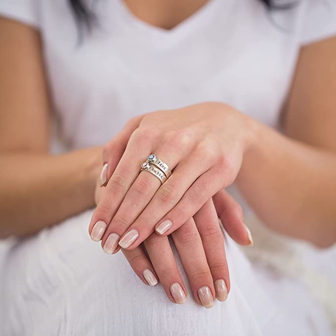 Unique sterling silver rings. Custom Personalized name rings. Bluenoemi jewelry - Bluenoemi