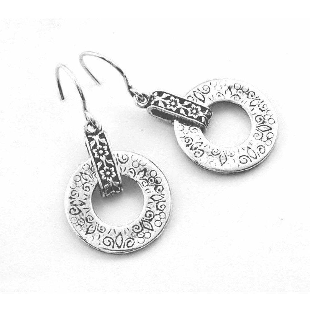 Silver earrings / earrings for women / dangle earrings / flourish earrings - Bluenoemi