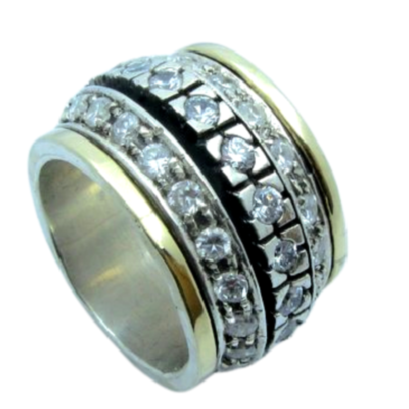 Spinner Ring for Woman set with Gemstones / Zircons. - Bluenoemi