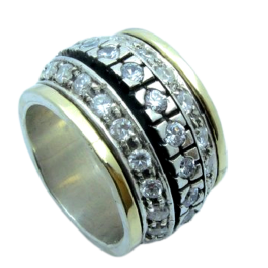 Spinner Ring for Woman set with Gemstones / Zircons. - Bluenoemi