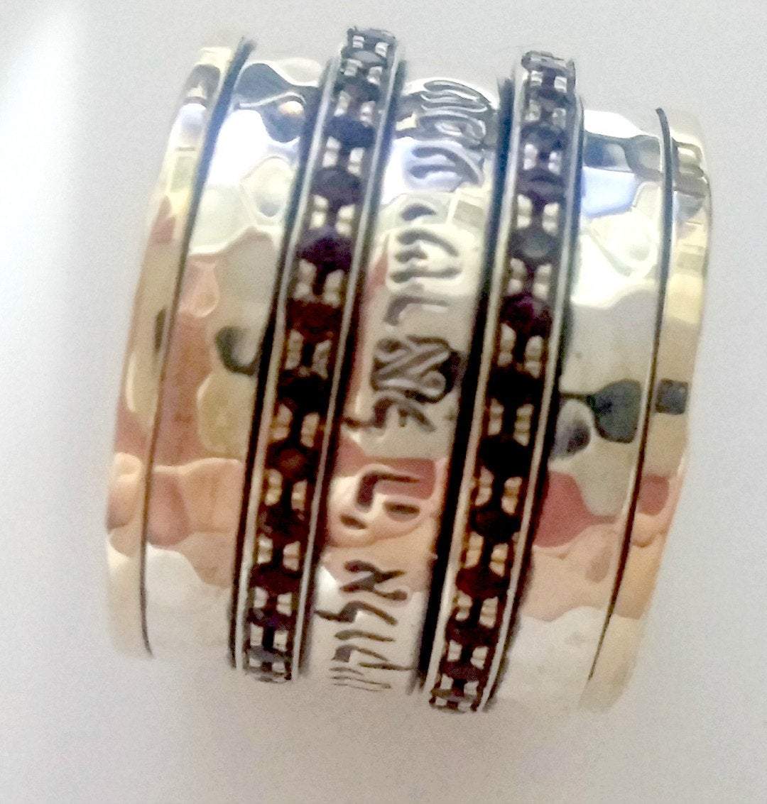 Spinner ring with an Hebrew Verse: Ani le Dodi / Shma Israel / Blessing Prayer - Bluenoemi