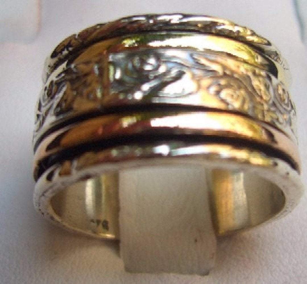 Spinner ring silver gold designer jewelry Israeli rings " Meditation rings" - Bluenoemi